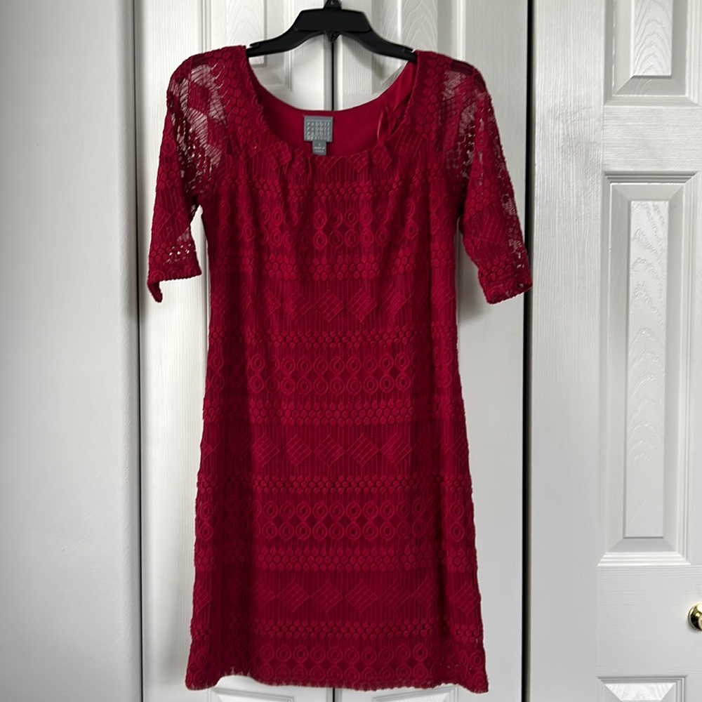 Super cute red dress.